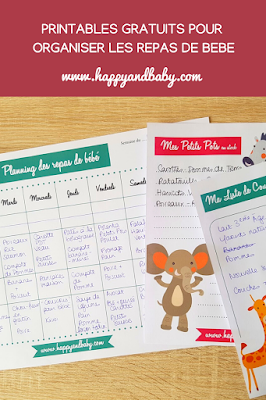 printables gratuits repas bebe