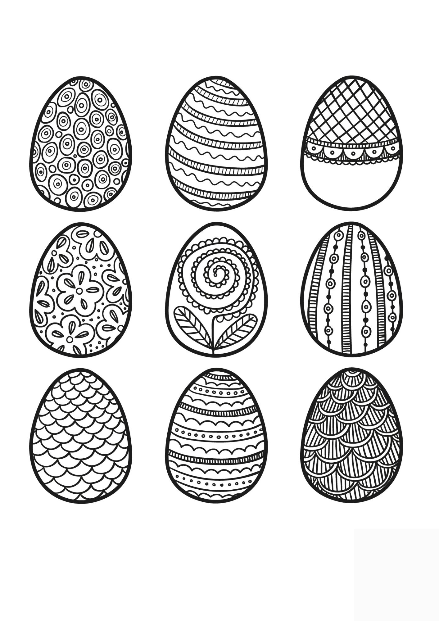 coloriage pâques oeufs
