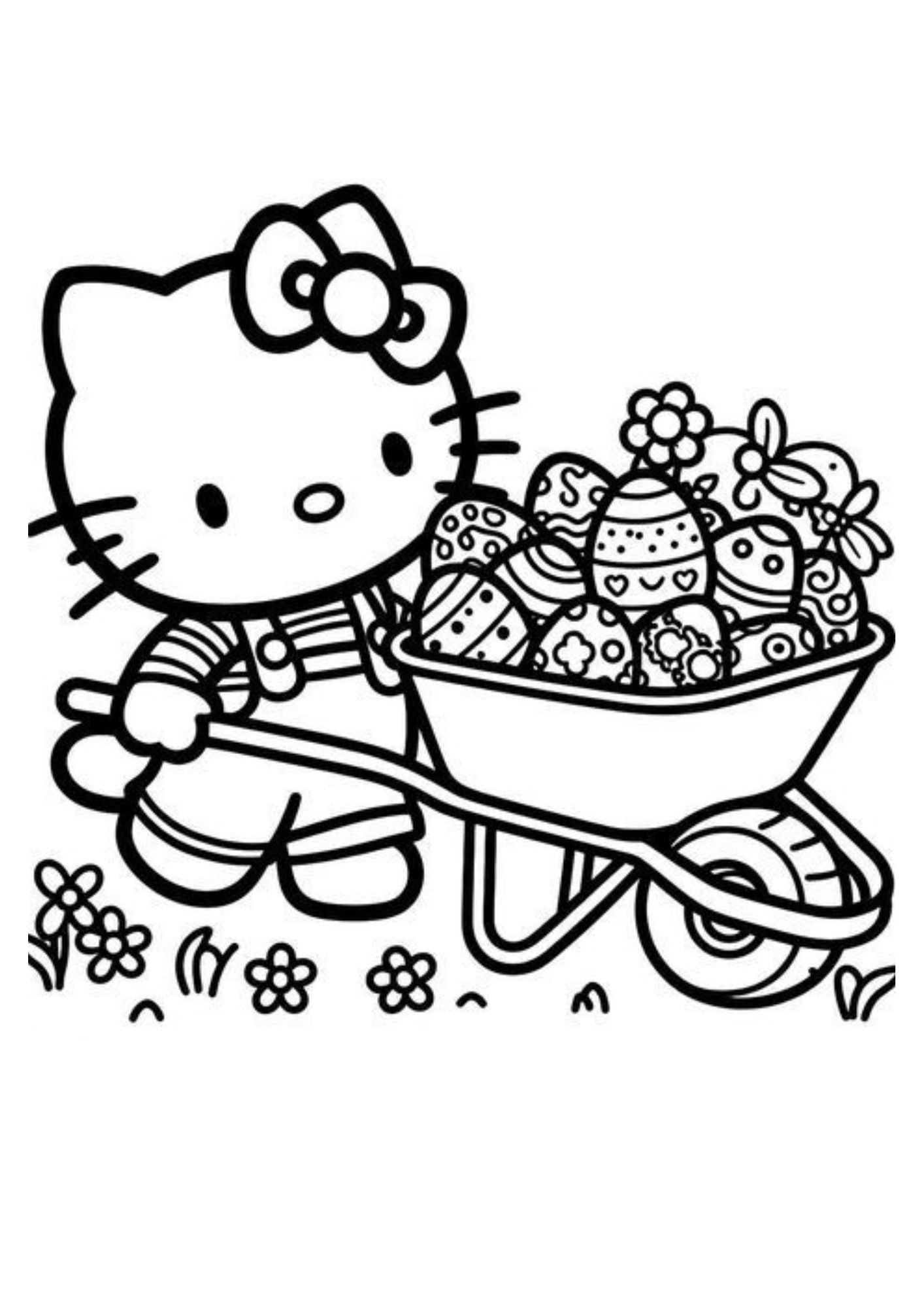 coloriage pâques hello kitty