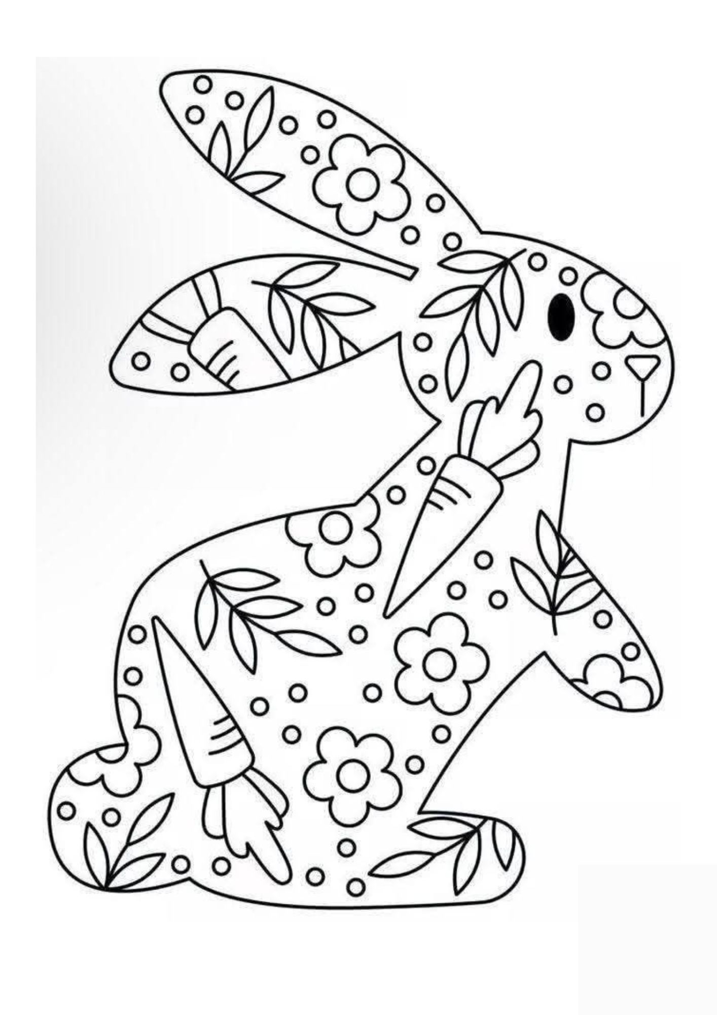 coloriage pâques lapin original