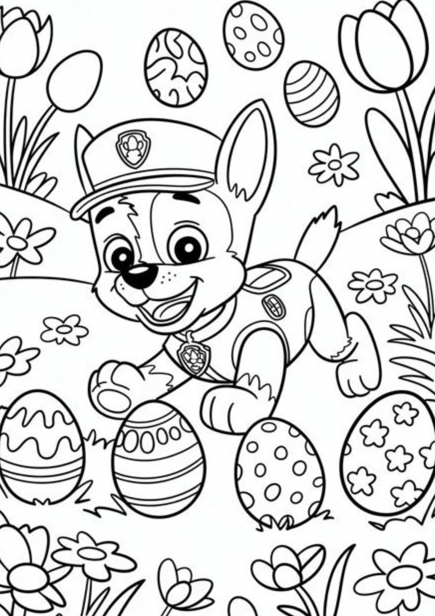 coloriage pâques pat'patrouille