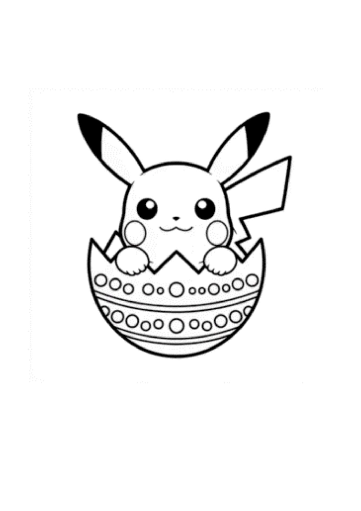coloriage pâques pikachu