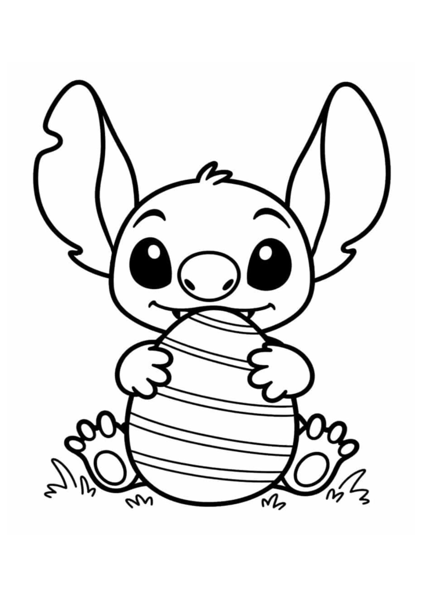 coloriage pâques stitch