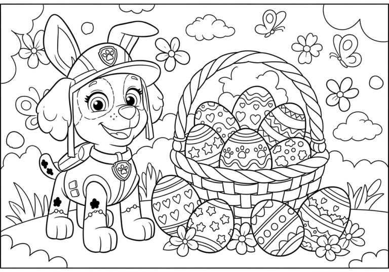 coloriage paques imprimer pat patrouille