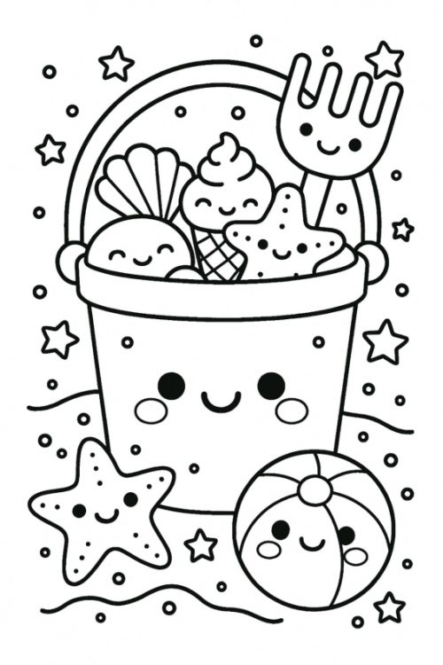 coloriage été facile petite section