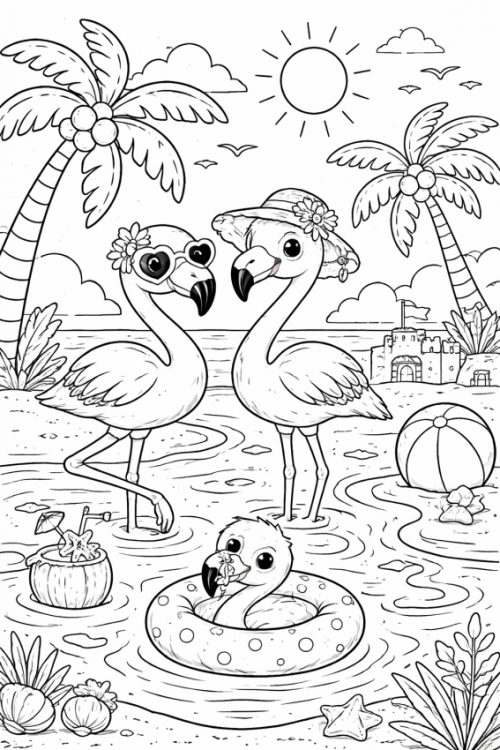 coloriage été plage