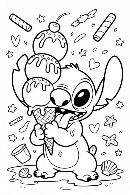 coloriage été à imprimer stitch