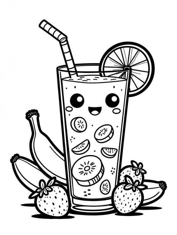 coloriage kawaii pour l'été