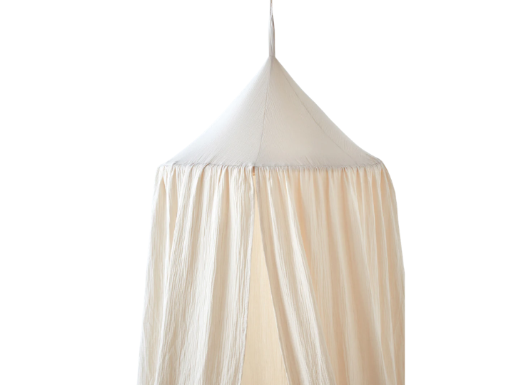 Ciel de lit blanc en gaze de coton