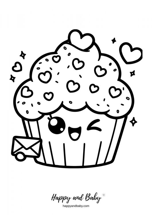 coloriage cupcakes kawaii