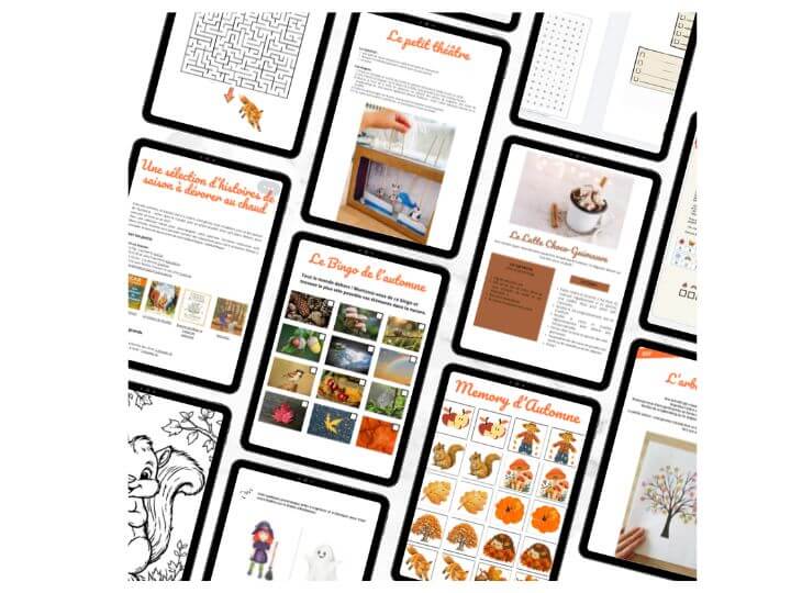 contenu du cahier d'activites automne pour les enfants