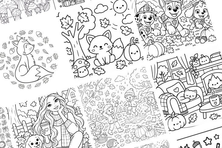 12 coloriages d'automne à imprimer