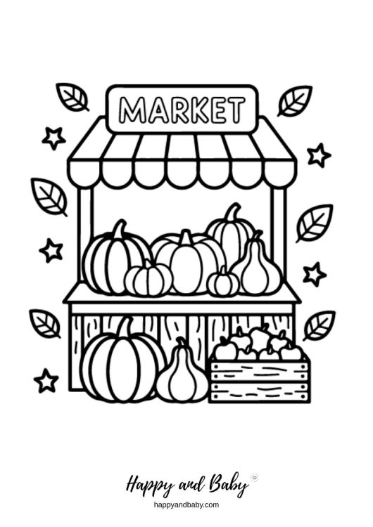 coloriage citrouilles automne
